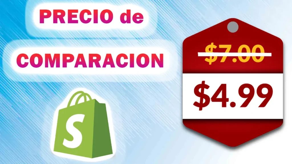 Como poner precio de comparación en Shopify